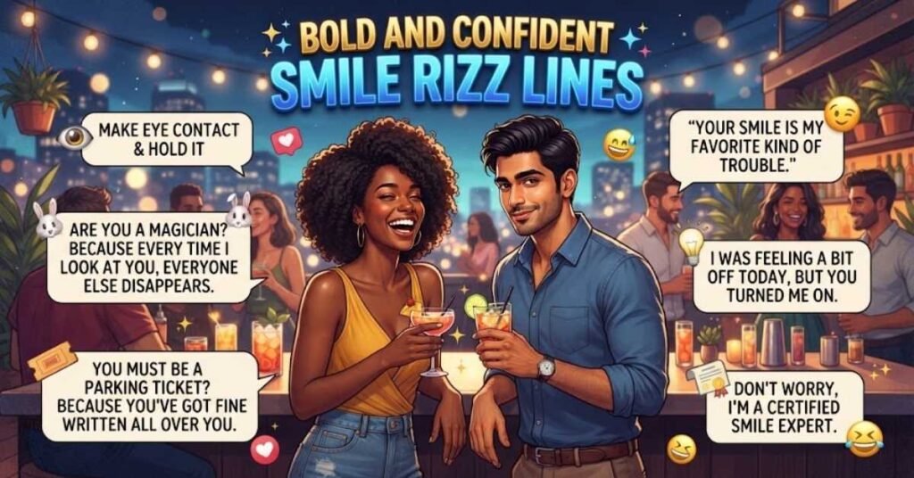Bold and Confident Smile Rizz Lines